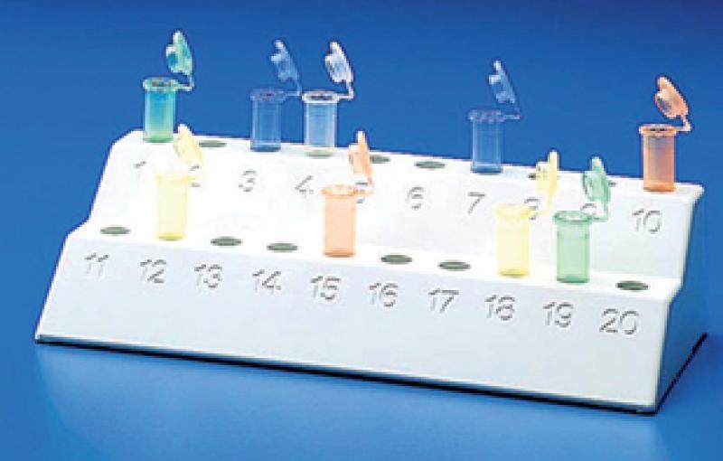 Portoir en polypropylène pour 20 microtubes
