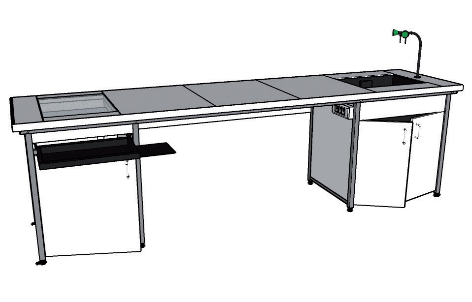 Paillasse professeur humide- EXAO avec plot