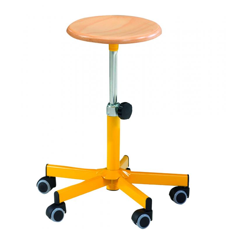 Tabouret à roulette jaune