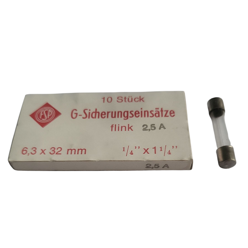 Fusibles rapides en verre 6.35x32 mm 2.5 A 250 V - Paquet de 10