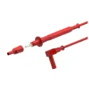 Pointe de touche rouge à ressort 4 mm - Fiche banane coudée 4mm - Longueur 100 cm