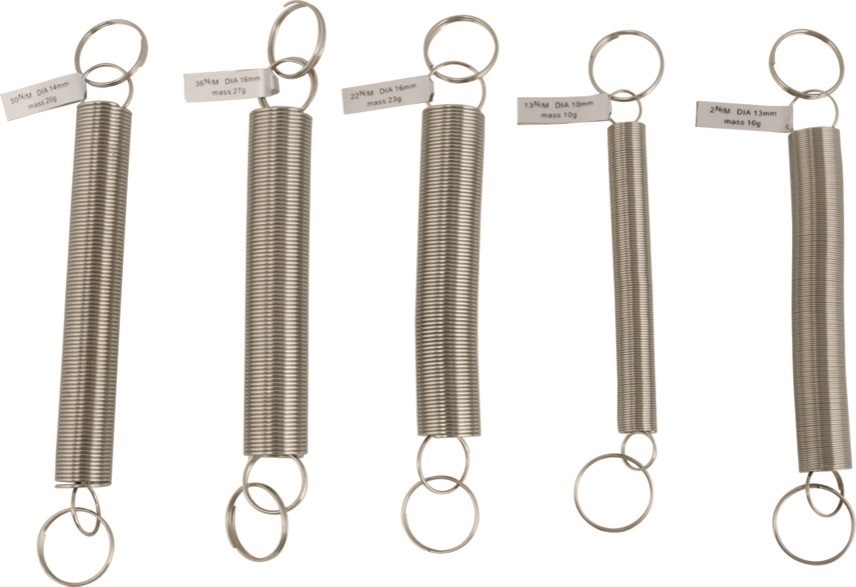 Ressorts pour oscillations et loi de Hook (lot de 5)