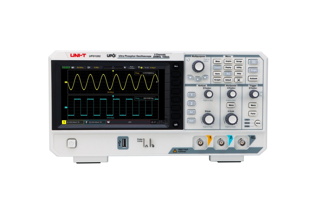Oscilloscope numérique compact 2 voies 200 MHz - UNI-T - UPO1202