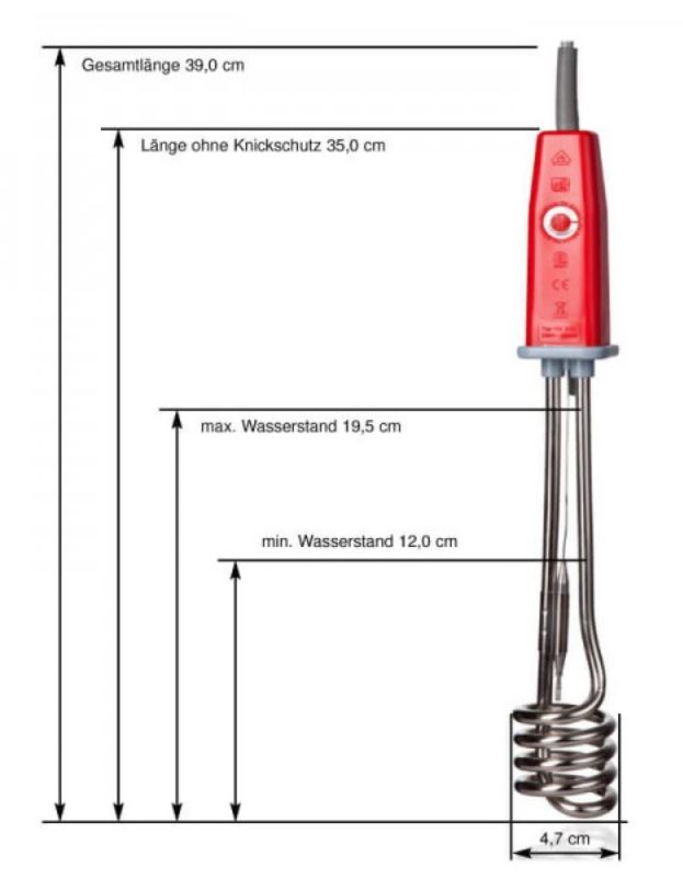 Thermoplongeur avec protection thermique 1000 W