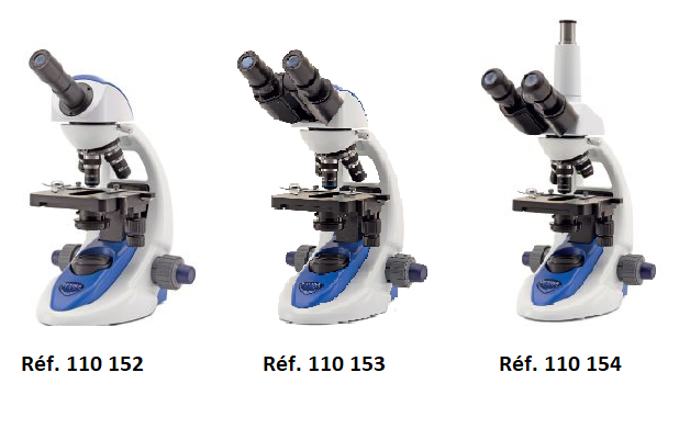 Microscope Monoculaire ou Binoculaire ou Trinoculaire Série B190 - Optika