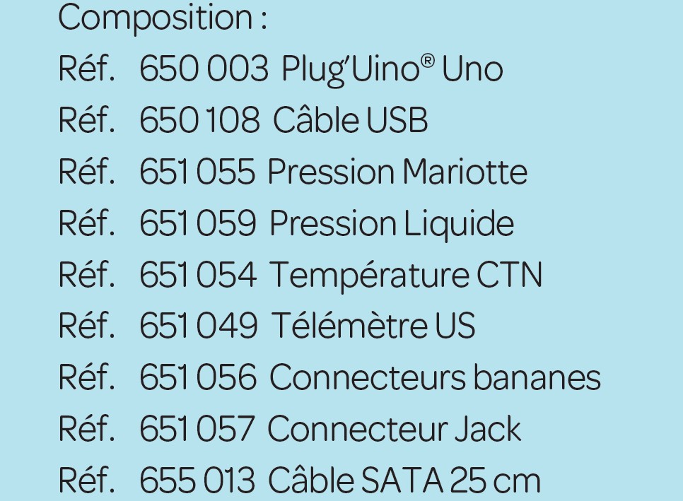 Pack microcontrôleur + capteurs Plug’Uino® Uno