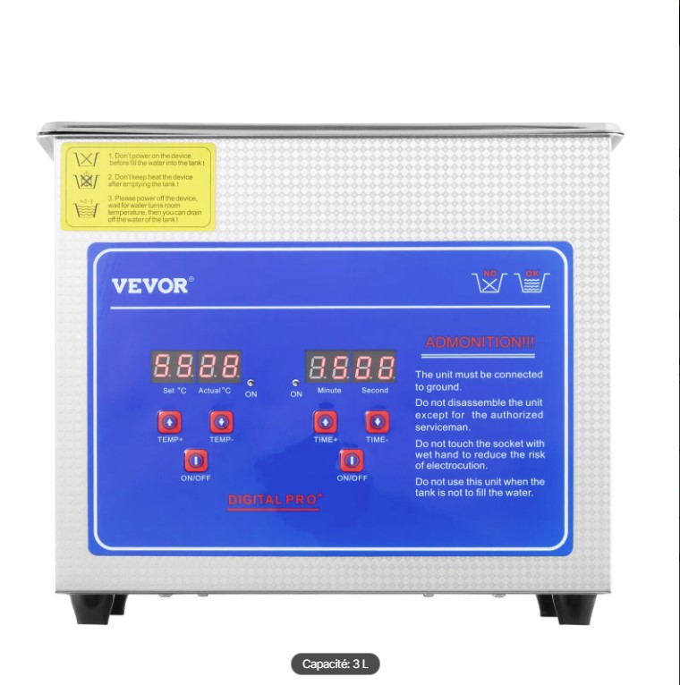 Bain ultrasons 3 L avec chauffage