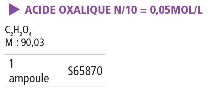 Acide oxalique n/10 ampoule