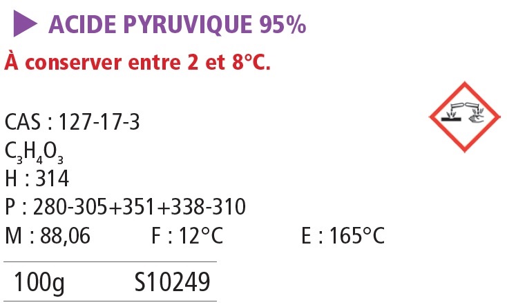 Acide pyruvique pur - 100 mL