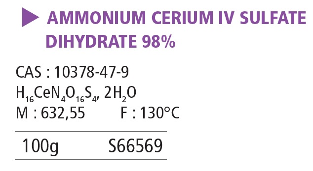 Ammonium cerium IV sulfate dihydraté 98% - 100 g