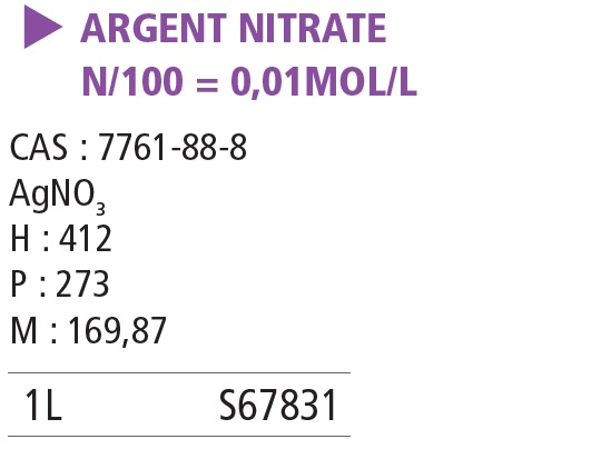 Argent nitrate solution n/100 - 1 L