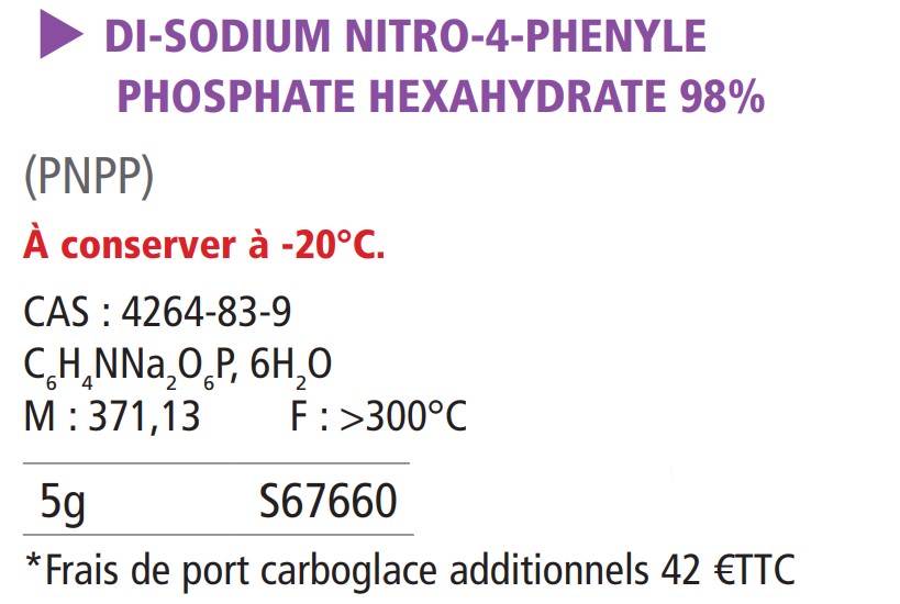 Di-sodium nitro-4-phényle phosphate hexahydraté (pnpp) 98% - 5 g