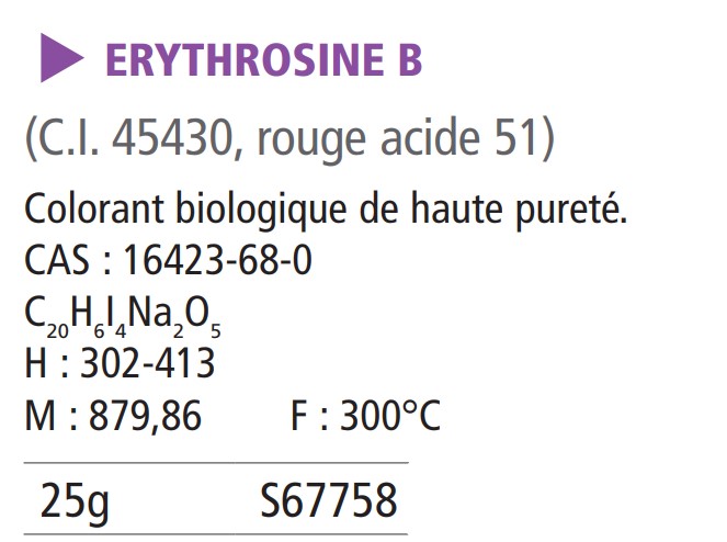 Érythrosine b - 25 g