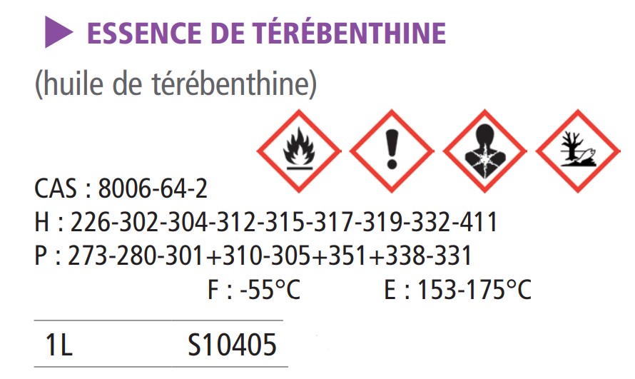 Essence de térébenthine - 1 L