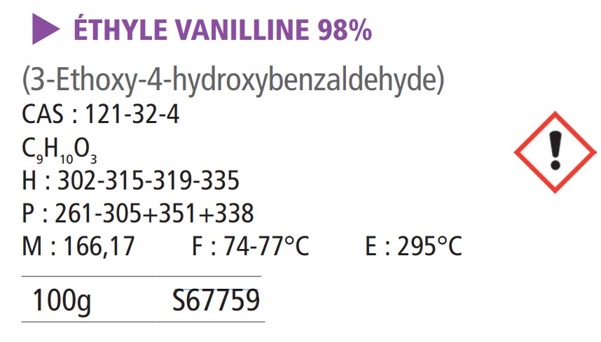 Éthyle vanilline 98% - 100 g