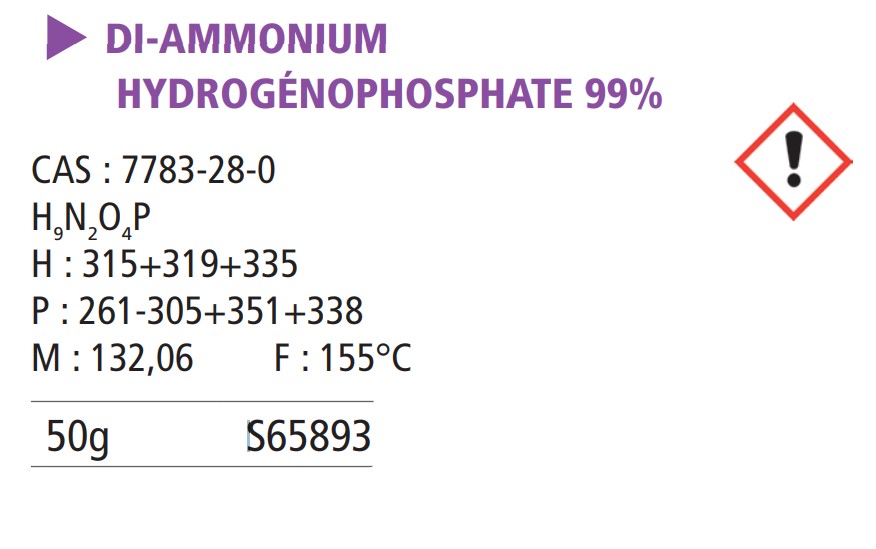Di-ammonium hydrogénophosphate - 50 g
