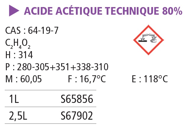 Acide éthanoïque 80 % TP