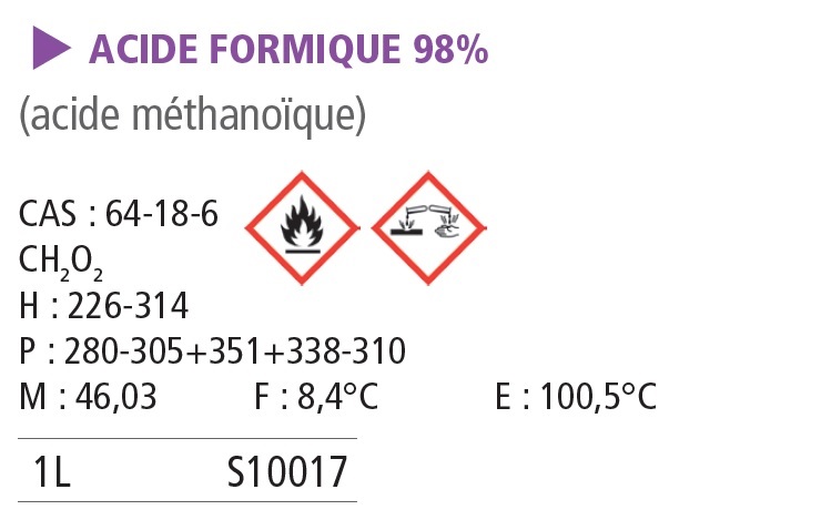 Acide méthanoïque (formique) 85% pur