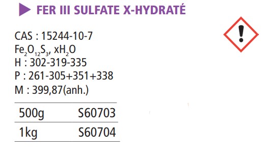 Fer (III) sulfate hydraté TP
