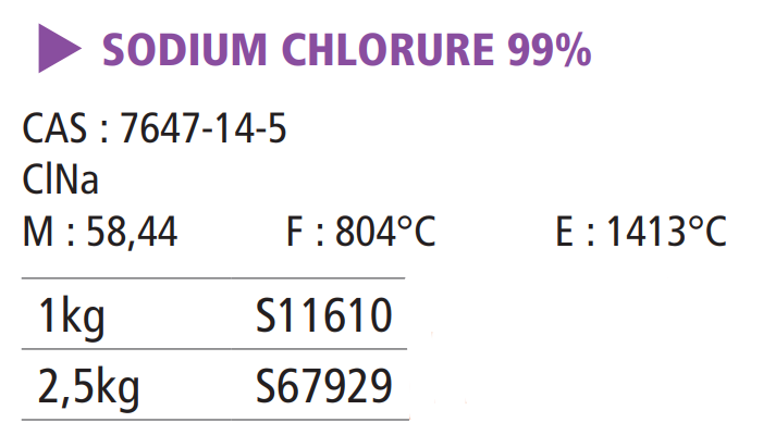 Sodium chlorure 99%