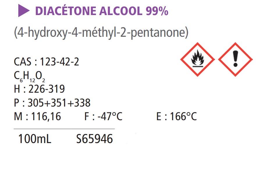 Diacetone alcool - 100 mL