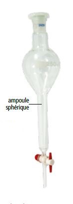 Ampoule Sphérique  - Robinet téflon - Pyrex®