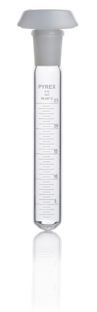 Tube à essai gradué col rodé avec bouchon - Pyrex®