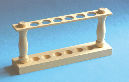 [#454035-S51402] Support bois pour 6 tubes hémolyse dia. 13-14 mm