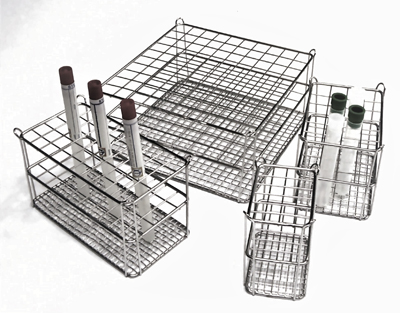 [S41309] Portoir inox pour tubes jusqu'à dia. 16 mm (24 cases (4x6))