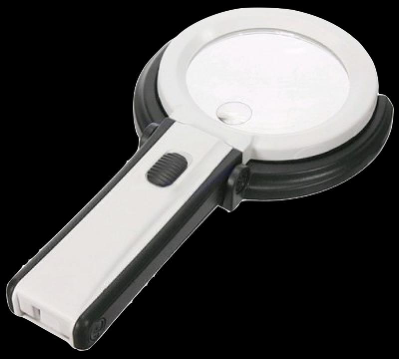 [S58070] Loupe à main et pied 2.5x et 8x - 10 LED 7731RD LI