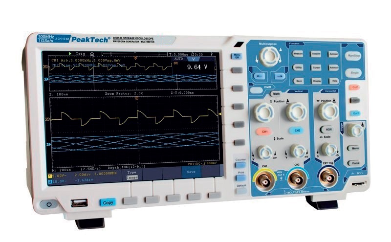 Oscilloscope numérique 2x60 MHz avec écran tactile