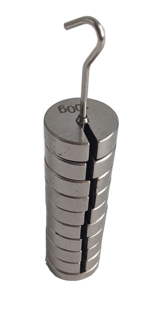 Ensemble de masses métalliques échancrées à crochet en acier 1 kg