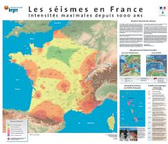 Carte séismes en France - Intensités maximales