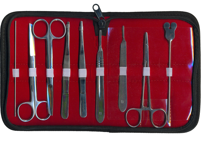 Trousse à dissection avec 9 éléments