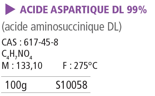 Acide aspartique DL - Pur - 100g