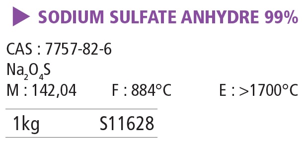 Sodium sulfate anhydre pur - 1 kg
