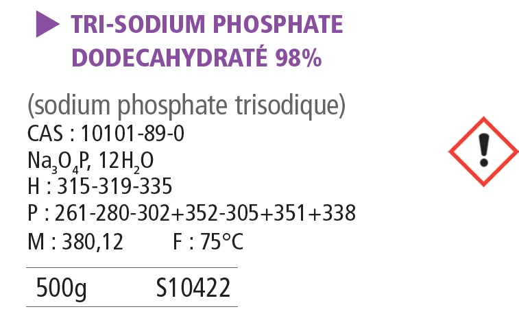 Tri sodium phosphate pur - phosphate trisodique - 500 g