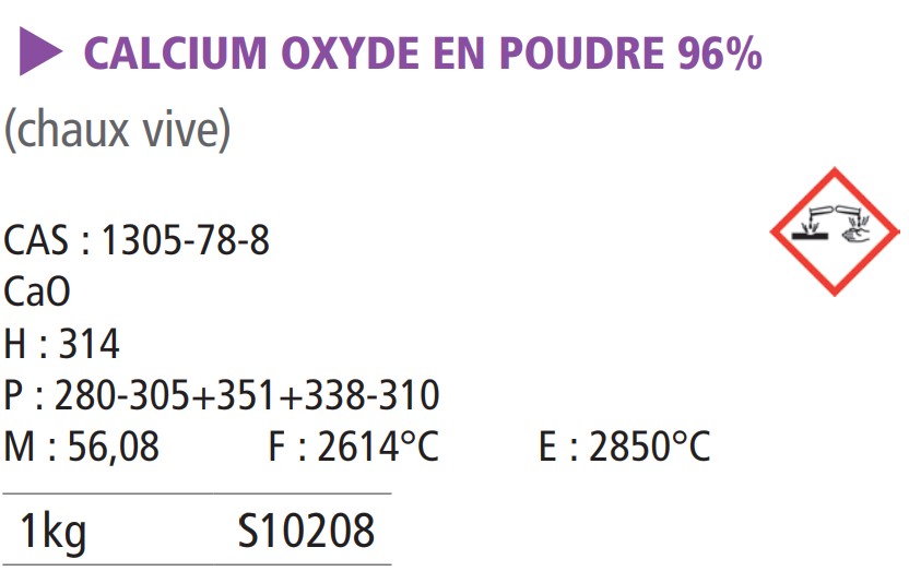 Calcium oxyde - 1 kg