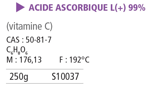 Acide ascorbique l (+) pur - 250 g 