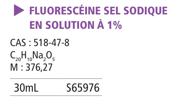 Fluorescéine en solution pure - 30 mL 