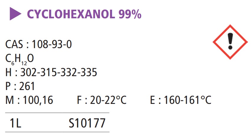 Cyclohexanol pur - 1 L 