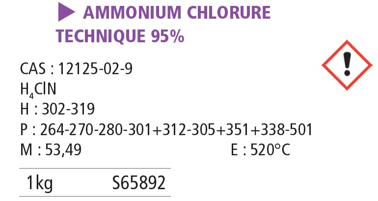 Ammonium chlorure TP - 1 kg 