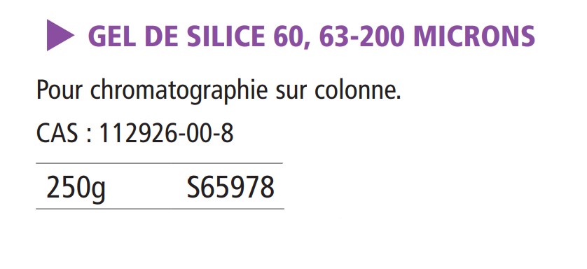 Gel de silice pour chromatographie - 250 g