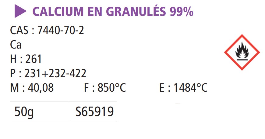 Calcium fondu pur - 50 g 