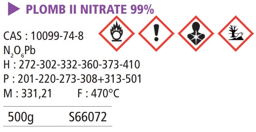 Plomb (II) nitrate pur - 500 g