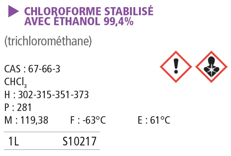 Trichlorométhane pur - 1 L