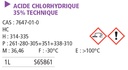 Acide chlorhydrique solution 32 % TP-  1 L