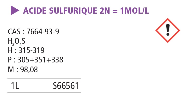 Acide sulfurique solution 1 M TTR - 1 L