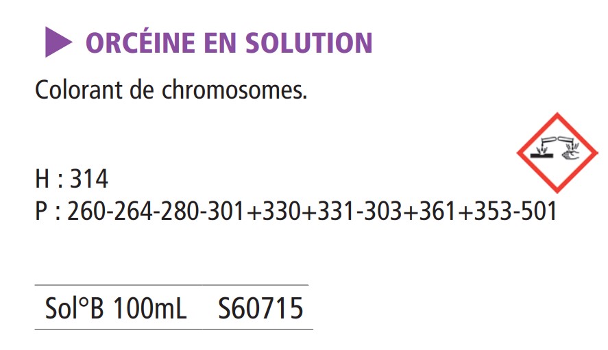 Orceine solution B pur - 100 mL