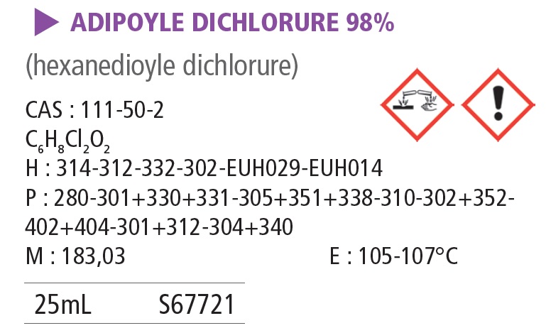 Adipoyle dichlorure - 25 mL